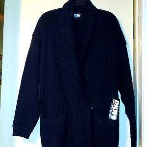 DNKY Black Sweater Jacket Large